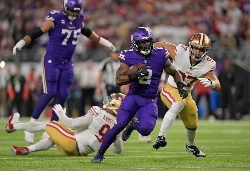 Vikings durante o jogo da NFL