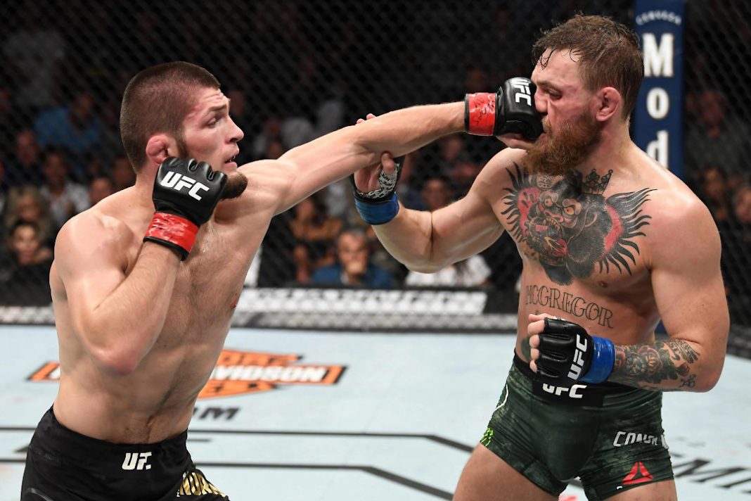 Dois dos melhores lutadores do UFC de todos os tempos: Khabib Nurmagomedov e Conor McGregor.