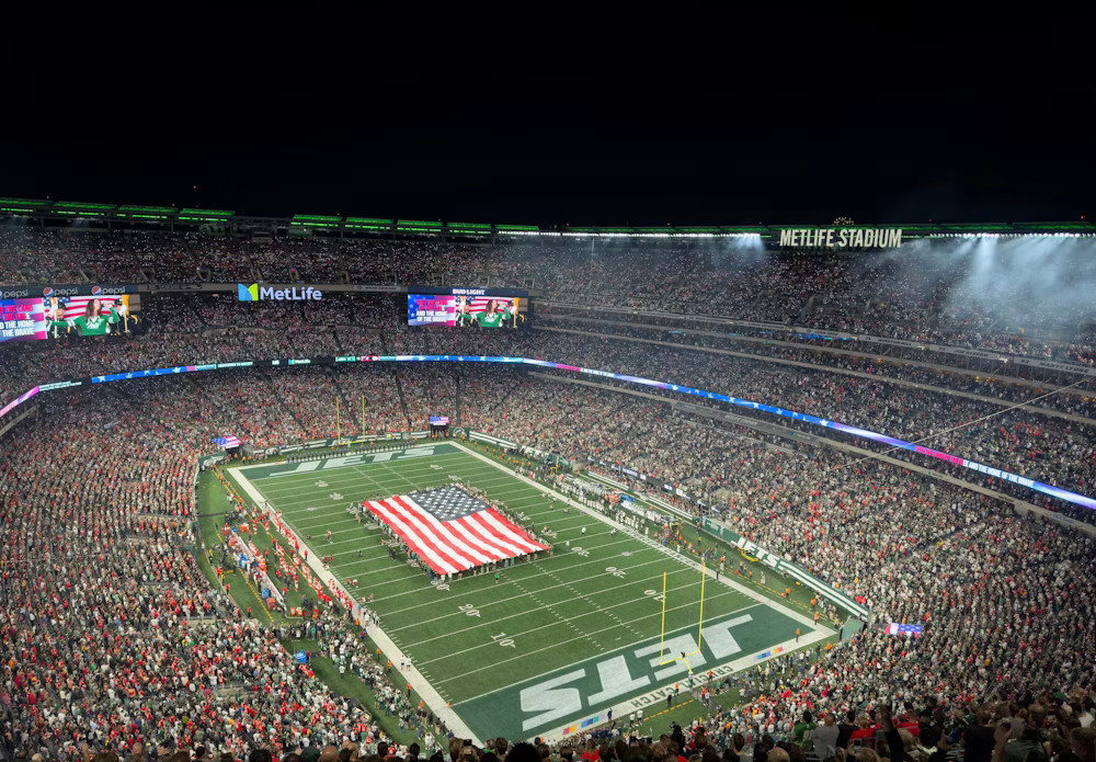 MetLife Stadium durante um jogo do New York Jets.