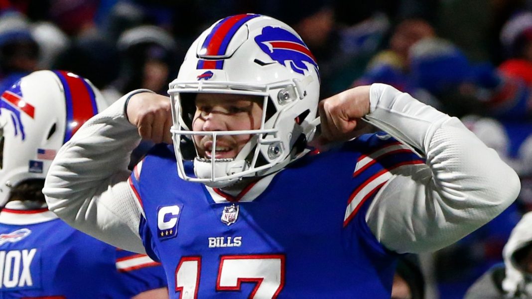 Buffalo Bills player celebrating