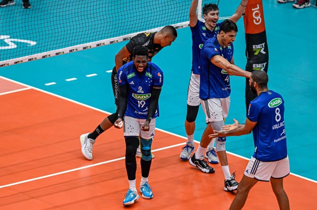 Sada Vôlei Cruzeiro durante a final da Copa Brasil 2023/24, em março de 2024. 