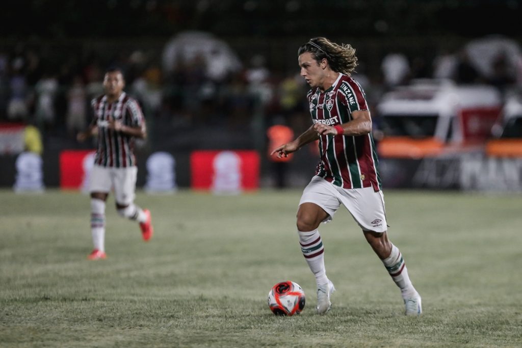 Cannobio em campo em sua estreia com a camisa do Fluminense, no Carioca 2025.