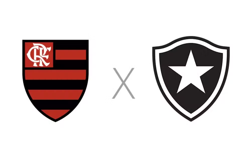 Os emblemas do Botafogo e do Flamengo